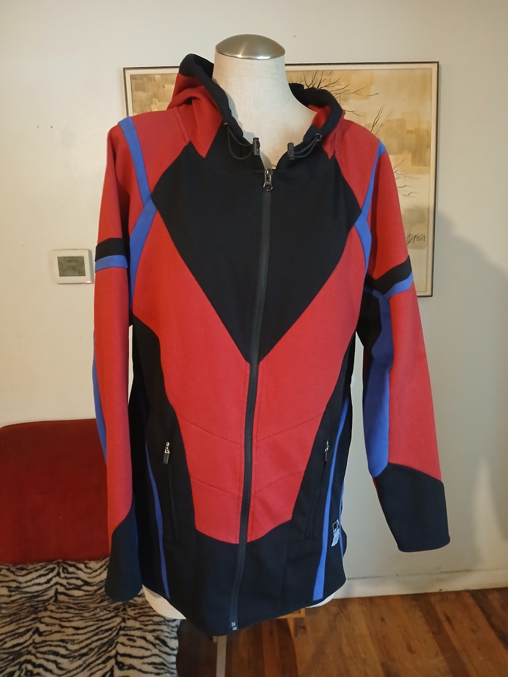 Men's Red & Blue Zip-Up Hoodie I Am Superhero Premium Superwear